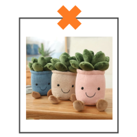 Kawaii knuffel plantje beige